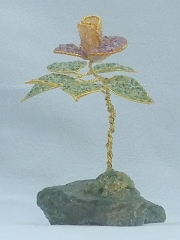 Rose (± 10 cm) mit Amethyst
